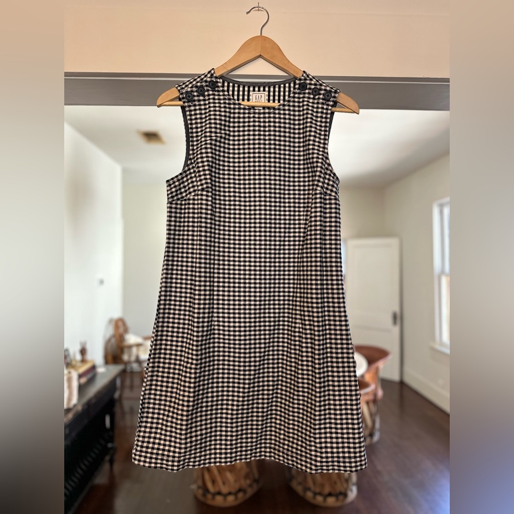 NWT Doen x Gap Blue Check Shift Dress Size 6 - Picture 5 of 5